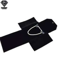 Portable Travel Jewelry Roll Bag Black Velvet Pendant Necklace Bracelet Storage Case Watch Bangle Ring Earring Organizer