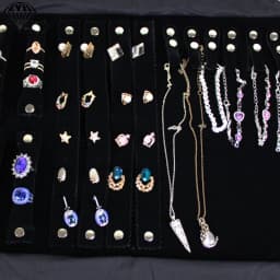 Portable Travel Jewelry Roll Bag Black Velvet Pendant Necklace Bracelet Storage Case Watch Bangle Ring Earring Organizer