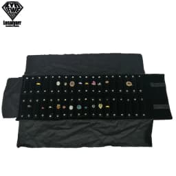 Portable Travel Jewelry Roll Bag Black Velvet Pendant Necklace Bracelet Storage Case Watch Bangle Ring Earring Organizer