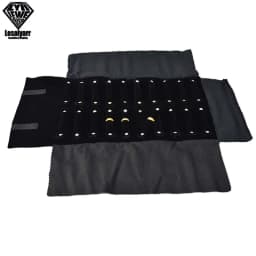 Portable Travel Jewelry Roll Bag Black Velvet Pendant Necklace Bracelet Storage Case Watch Bangle Ring Earring Organizer