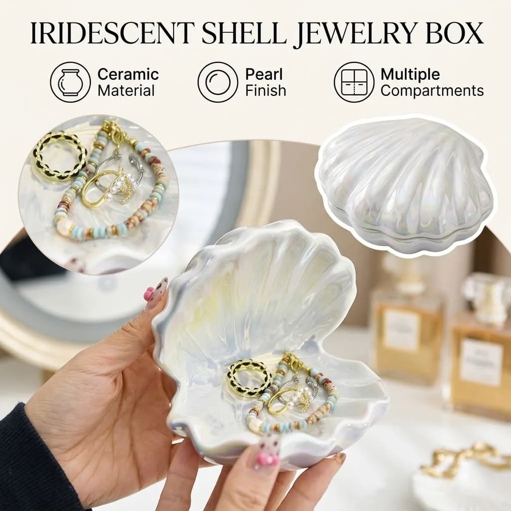 Seashell Jewelry Tray Key Holder Ring Dish Necklace Storage Display ganizer Shell Bowl Trinket Box wedding Seashell gift Boxes