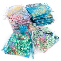 Wholesale 10/20/50Pcs Drawstring Organza Bags White Colorful Jewelry Packaging Bags Wedding Party Jewelry Beads Gift Pouches