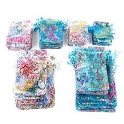 Wholesale 10/20/50Pcs Drawstring Organza Bags White Colorful Jewelry Packaging Bags Wedding Party Jewelry Beads Gift Pouches