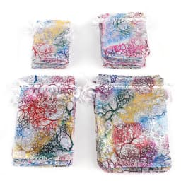 Wholesale 10/20/50Pcs Drawstring Organza Bags White Colorful Jewelry Packaging Bags Wedding Party Jewelry Beads Gift Pouches