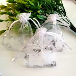 1000pcs/Lot 7x9 9x12 Cm Moon Stars Organza Jewelry Bags Butterfly Drawstring Gift Pouches Gift Packaging Bags Christmas Gift Bag
