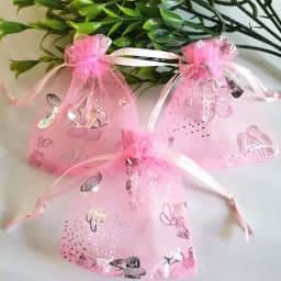 1000pcs/Lot 7x9 9x12 Cm Moon Stars Organza Jewelry Bags Butterfly Drawstring Gift Pouches Gift Packaging Bags Christmas Gift Bag