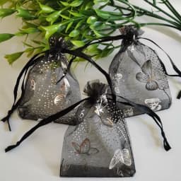1000pcs/Lot 7x9 9x12 Cm Moon Stars Organza Jewelry Bags Butterfly Drawstring Gift Pouches Gift Packaging Bags Christmas Gift Bag
