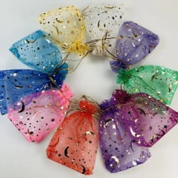 1000pcs/Lot 7x9 9x12 Cm Moon Stars Organza Jewelry Bags Butterfly Drawstring Gift Pouches Gift Packaging Bags Christmas Gift Bag