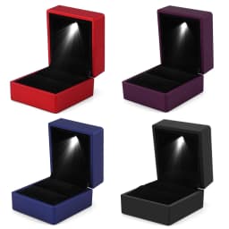 LED Ring Box Ring Storage Case 4 Colors Fashionable LED Lighted Ring Storage Box Jewelry Display Case Gift