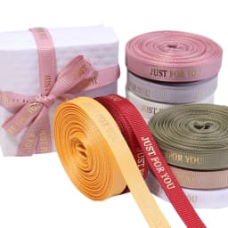 10yards 10/25mm Polyester Ribbon Hot Stamping Printed JUST FOR YOU Ribbon For Handmade Romantic Gift Packaging Wedding Decoratio