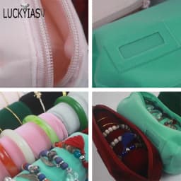 Velvet Jewelry Roll Bag for Bracelet Bangles Watches Great Jewelry Organizer for Travel Mini Storage Jewellery Bag
