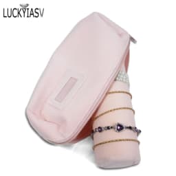 Velvet Jewelry Roll Bag for Bracelet Bangles Watches Great Jewelry Organizer for Travel Mini Storage Jewellery Bag