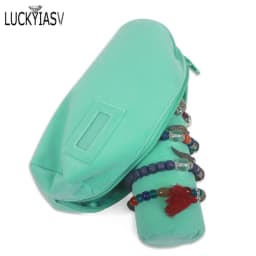 Velvet Jewelry Roll Bag for Bracelet Bangles Watches Great Jewelry Organizer for Travel Mini Storage Jewellery Bag