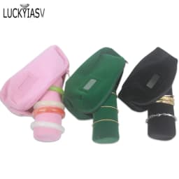 Velvet Jewelry Roll Bag for Bracelet Bangles Watches Great Jewelry Organizer for Travel Mini Storage Jewellery Bag