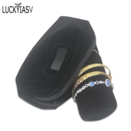 Velvet Jewelry Roll Bag for Bracelet Bangles Watches Great Jewelry Organizer for Travel Mini Storage Jewellery Bag