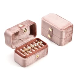 Factory Discounts Sale Velvet Vintage Ring Travel Custom Kawaii Women Girl Portable Jewelry Box With Logo Gift Packaging Pink