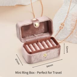 Factory Discounts Sale Velvet Vintage Ring Travel Custom Kawaii Women Girl Portable Jewelry Box With Logo Gift Packaging Pink