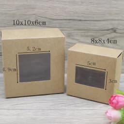 10pcs DIY GIfts package with window white/kraft jewelry package box cake Packaging For Wedding home party muffin packaging box
