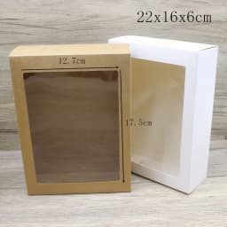10pcs DIY GIfts package with window white/kraft jewelry package box cake Packaging For Wedding home party muffin packaging box