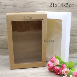 10pcs DIY GIfts package with window white/kraft jewelry package box cake Packaging For Wedding home party muffin packaging box