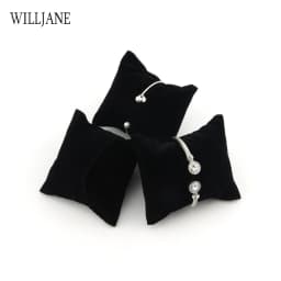 Wholesale Jewelry Pillow Stand Velvet PU Leather Holder Organizer Bracelet Case Bangle Anklet Watch Display Photography Cushion