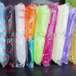 Hot 100pcs/Lot 5x7 7x9 9x12 10x15 Jewelry Drawstring Bags Organza Packaging Bags Wedding Christmas Birthday Gift Packing Pouces