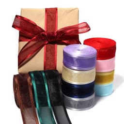 10Yards/Lot 2.5cm Mesh Organza Ribbon Mesh Christmas Ribbon DIY Handmade Bow Flower For Gift Packaging Wedding Party Decoration