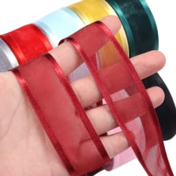 10Yards/Lot 2.5cm Mesh Organza Ribbon Mesh Christmas Ribbon DIY Handmade Bow Flower For Gift Packaging Wedding Party Decoration