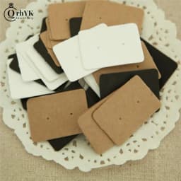 50Pcs/lot Jewelry Earring Ear Studs Hanging Holder Display Hang Paper Cardboard Cards Kraft Paper Package For Party 2.5*3.5cm