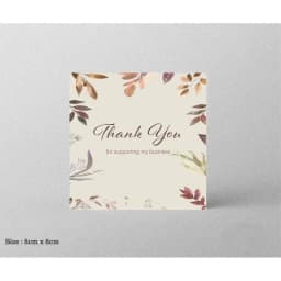 30pcs 8x8cm Pink Cartoon Square Happy Birthday Thank You Card For Small Businesses Gift Box Greeting Decoration Packaging Supply