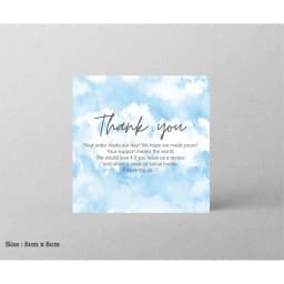 30pcs 8x8cm Pink Cartoon Square Happy Birthday Thank You Card For Small Businesses Gift Box Greeting Decoration Packaging Supply