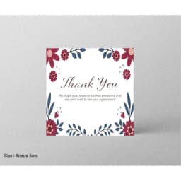 30pcs 8x8cm Pink Cartoon Square Happy Birthday Thank You Card For Small Businesses Gift Box Greeting Decoration Packaging Supply