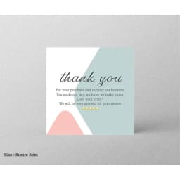 30pcs 8x8cm Pink Cartoon Square Happy Birthday Thank You Card For Small Businesses Gift Box Greeting Decoration Packaging Supply