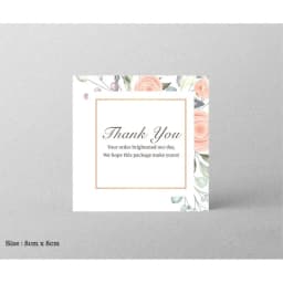 30pcs 8x8cm Pink Cartoon Square Happy Birthday Thank You Card For Small Businesses Gift Box Greeting Decoration Packaging Supply