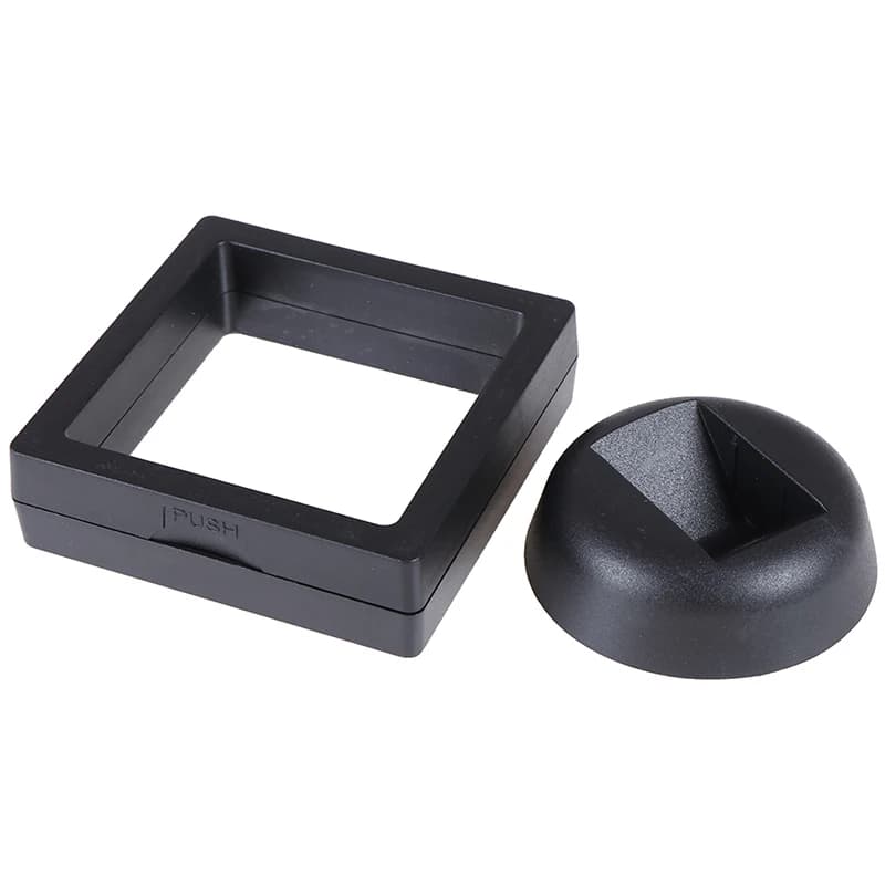 70*70mm Black 3d Floating Jewelry Coin Display Frame Holder Box Case W/ Stand High Quality