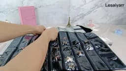 Fashion Black Velvet Zipper Jewelry Roll Bag for Jewellery Ring Earrings Organizer Storage Bag Portable Necklace Display Cases