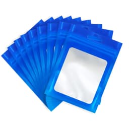 50pcs Colorful Mylar Bags Resealable Ziplock Holographic Bags with Clear Window for Jewelry Display Packaging Self Sealing Pouch