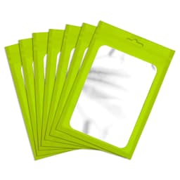 50pcs Colorful Mylar Bags Resealable Ziplock Holographic Bags with Clear Window for Jewelry Display Packaging Self Sealing Pouch