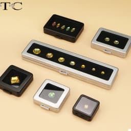 Metal Bare Diamond Storage Box Stainless Steel Metal Diamond Colored Gem with Double Inner Cushion Bare Stone Box