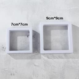 PE Film Brooch Coin Gems Jewelry Storage Box Dustproof Exhibition Decoration Suspended Floating Ring Earrings Display Rack Case
