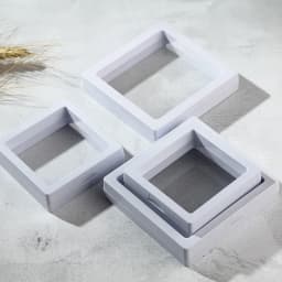 PE Film Brooch Coin Gems Jewelry Storage Box Dustproof Exhibition Decoration Suspended Floating Ring Earrings Display Rack Case