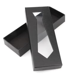 Men Simple Black Snake Pattern Necktie Bow Tie Packaging Box With Window Party Necklace Ring Storage Case Wedding Jewelry Gift