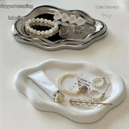 Simple Jewelry Storage Tray Creative Cloud Shapes Electroplated Jewelry Earrings Ring Display Desktop Dish For Women