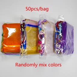50pcs 7x9 9x12 10x15 13x18 CM Organza Bags Gift Bag Jewelry Packaging Bags Wedding Party Decoration Drawable Bags Gift Pouches