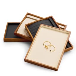 Oirlv Wooden Jewelry Tray Ring Earrings Bracelet Bangle Necklace Tray Solid Wood Jewelry Display Tray Wooden Jewelry Organizer
