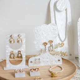 Acrylic White Mannequin Necklace Jewelry Pendant Display Stand Holder Show Decorate Jewelry Set Display Shelf Earring Organizer