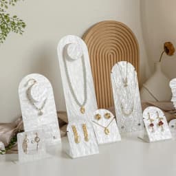 Acrylic White Mannequin Necklace Jewelry Pendant Display Stand Holder Show Decorate Jewelry Set Display Shelf Earring Organizer