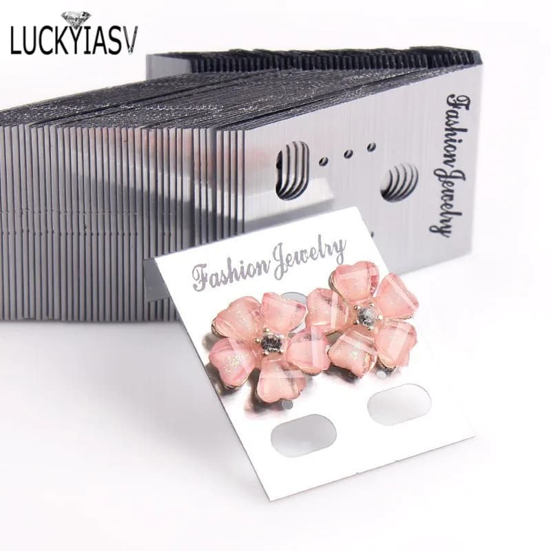 100pcs/lot Plastic DIY Jewelry Display Accessories Earring Hanging Card Earring Stud Showing Holder Card Showcase