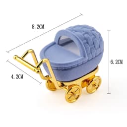1 Piece Lovely Baby Carriage Velvet Jewelry Box Wedding Ring Box Gift Box Holder Case for Earrings Necklaces Bracelets Display