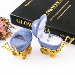 1 Piece Lovely Baby Carriage Velvet Jewelry Box Wedding Ring Box Gift Box Holder Case for Earrings Necklaces Bracelets Display